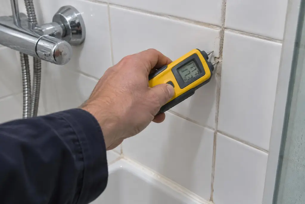 Lekdetectie Heusden – vochtmeter op badkamertegels bij de douche